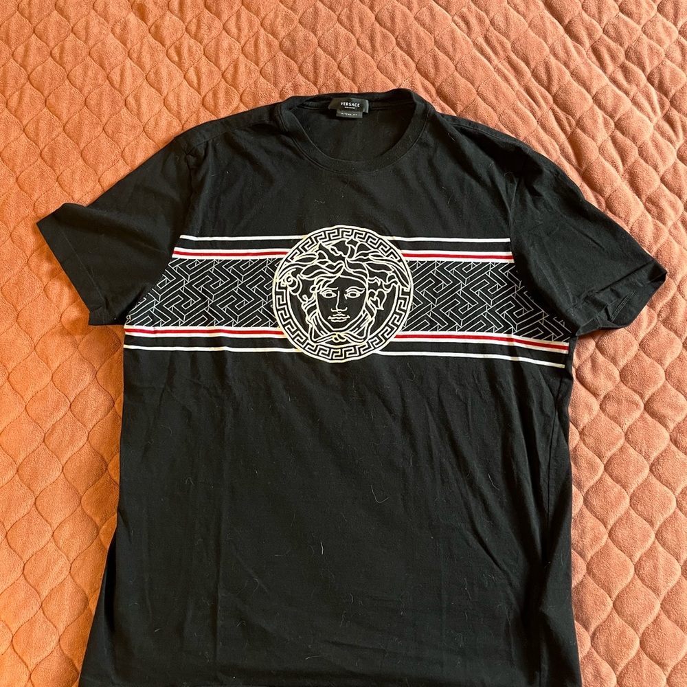Versace Black Medusa Logo Crewneck T-Shirt